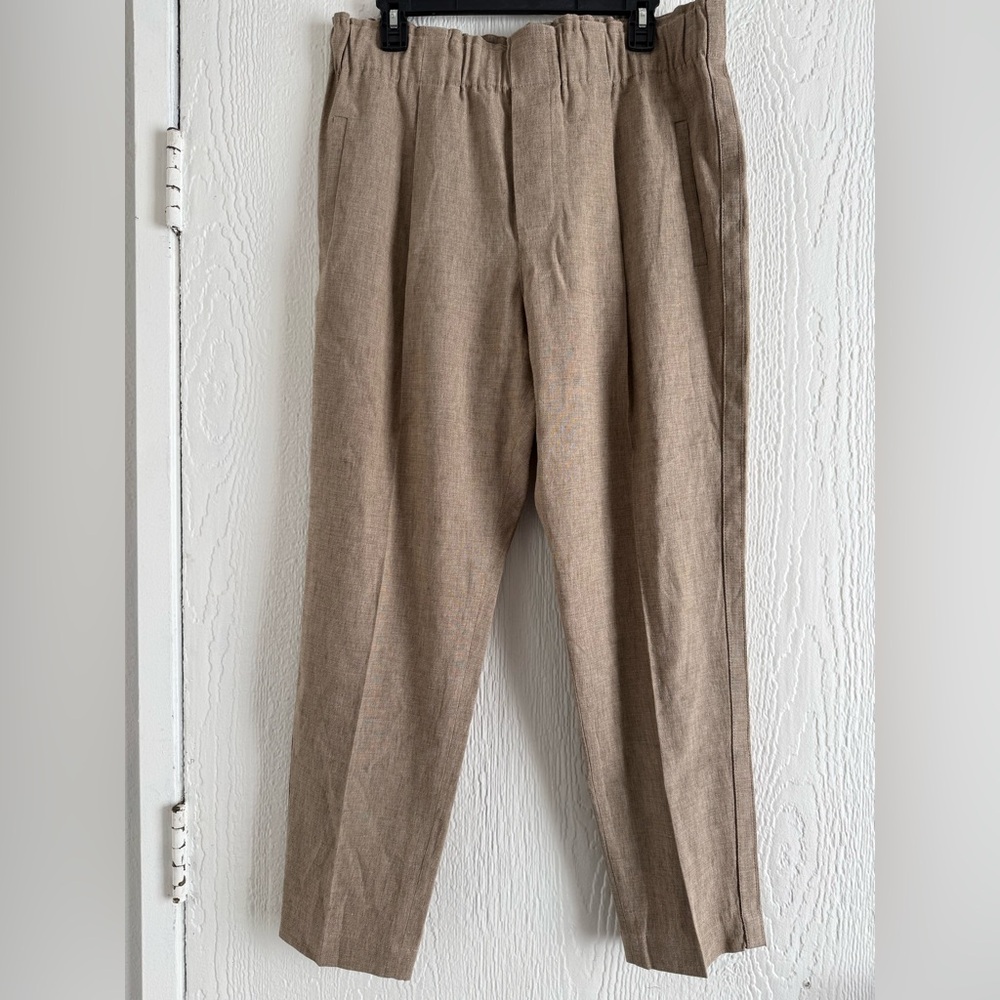 Brunello Cucinelli Neutral Beige Linen Pants - Picture 2 of 12